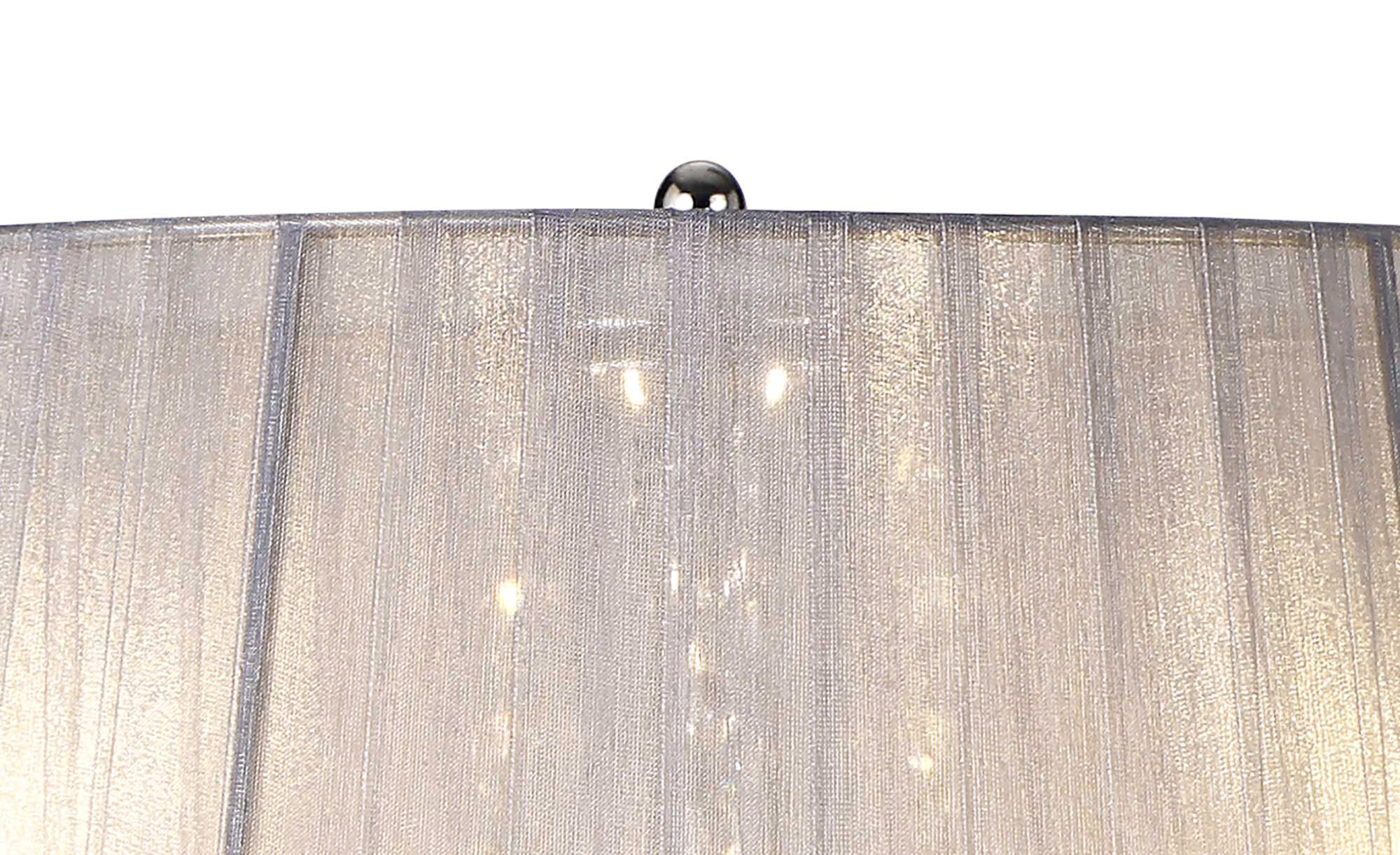 Olivia Polished Chrome-Grey Crystal Table Lamps Diyas Shaded Table Lamps